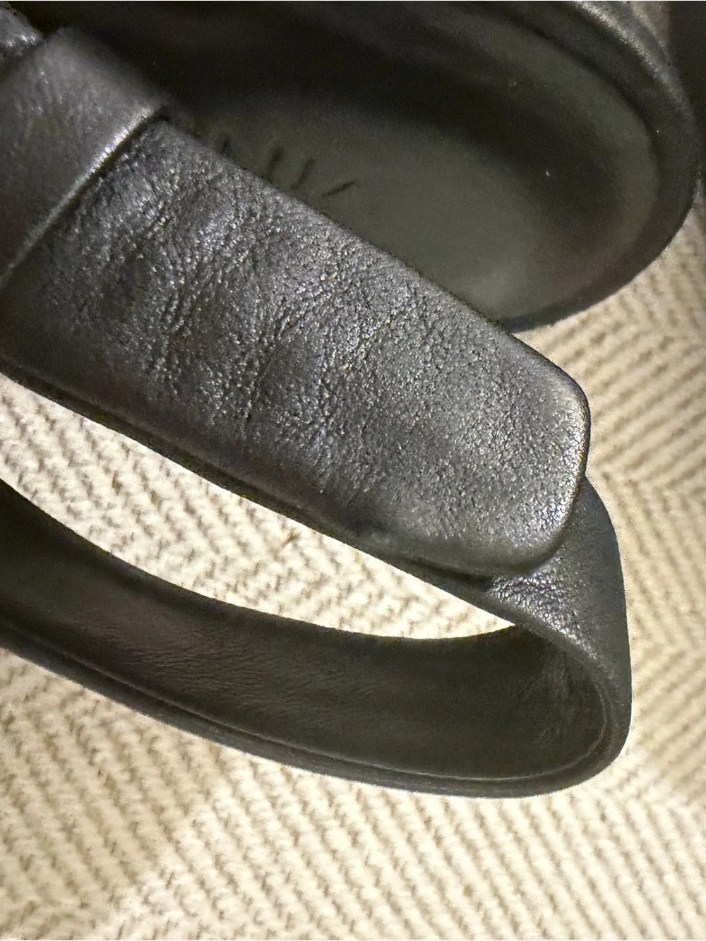 Vince Black Leather Square-Toe Slingback Flats - Picture 5 of 7